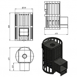 Чугунная печь ВЕЗУВИЙ Ураган Стандарт 12 (ДТ-3)