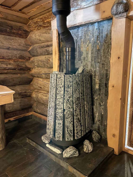 Дровяная банная печь GrillD Cometa 180 Vega Long Stone, серпентинит