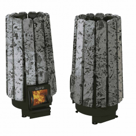 Дровяная банная печь GrillD Cometa 180 Vega Short Stone, серпентинит