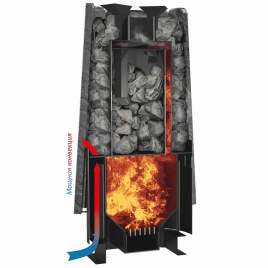 Дровяная банная печь GrillD Cometa 180 Vega Short Stone, серпентинит