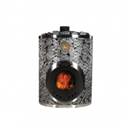 Дровяная печь для сауны IKI Maxi со стальной дверцей "смайл"