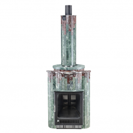 Дровяная печь Ферингер Макси ПФ в облицовке Змеевик+Россо Леванте, до 38 м³