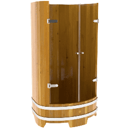 Душевая кабина Bentwood из натуральной лиственницы со стеклянными дверцами