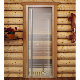 Дверь для сауны DoorWood Flash Royal, стекло прозрачное, 1900х700 мм.