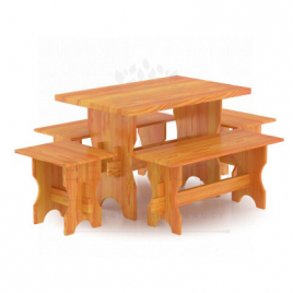Комплект мебели Bentwood (стол и скамейки) лиственница на 4 человека