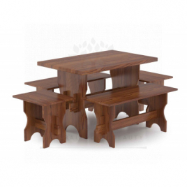 Комплект мебели Bentwood (стол и скамейки) лиственница на 4 человека