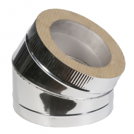 Отвод дымохода Феникс 30&deg;, ⌀115 мм, AISI 304, 0.8 мм, утеплитель 50 мм