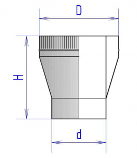 Переход моно-термо Феникс, ⌀115, AISI 321, 0.8 мм, утеплитель 50 мм