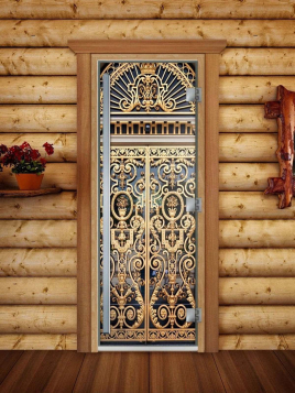 Дверь для сауны DoorWood Престиж А029 с фотопечатью, 70х190, коробка ольха