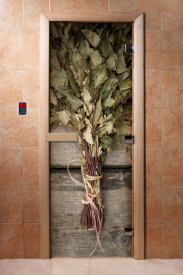 Стеклянные двери DoorWood с фотопечатью А011, коробка ольха