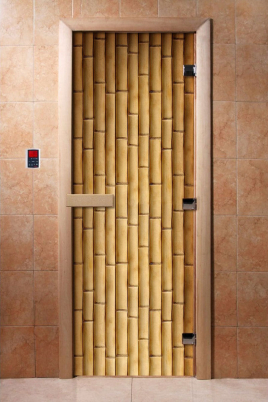 Стеклянные двери DoorWood с фотопечатью А019, коробка ольха
