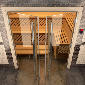 Стеклянные двери DoorWood Престиж двойные, стекло бронза, коробка ольха